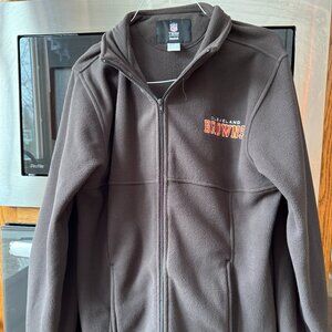 Cleveland Browns Fleece Zipper Front Brown Jacket M